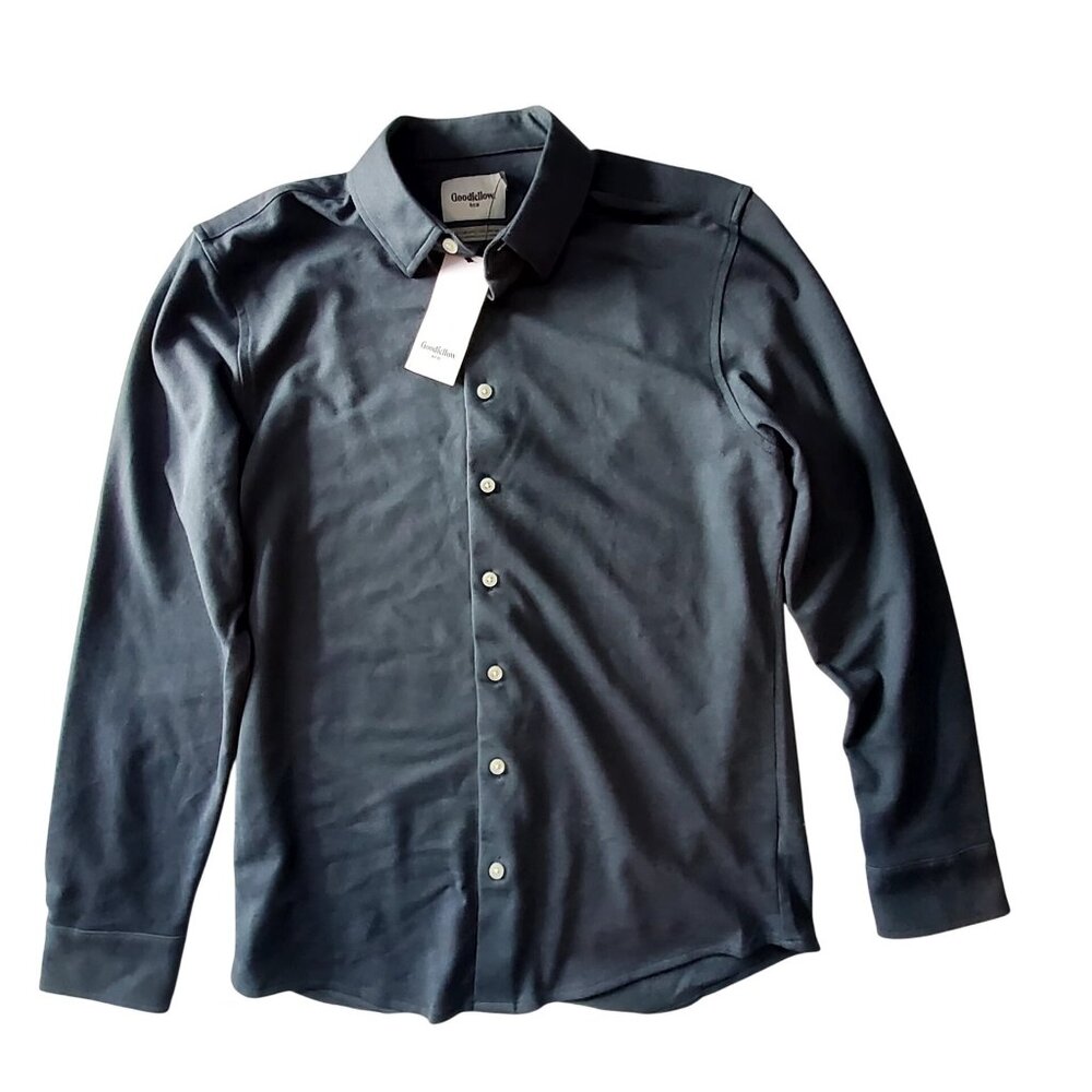 Good Fellow Mens Long-Sleeve Button-Down Shirt Charcoal Gray Size S